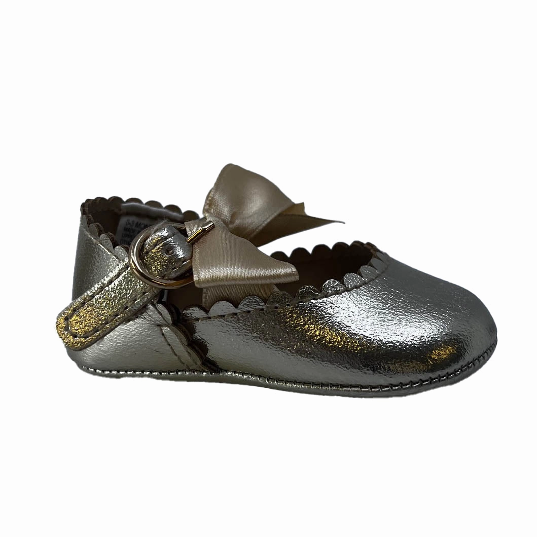 Janie and Jack Girls Gold Shoes Heel Support Soft Surface