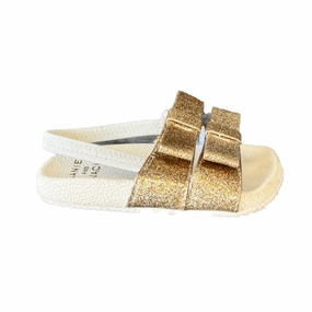 Janie and Jack Girls White | Gold Sandals Bright Pop