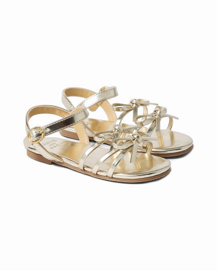 Water Resistant Janie and Jack Metallic Bow Sandal