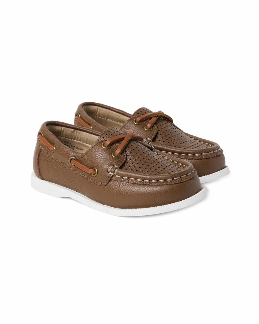 Janie and Jack Perforated Leather Boat Shoe Airport Walk PU Sole