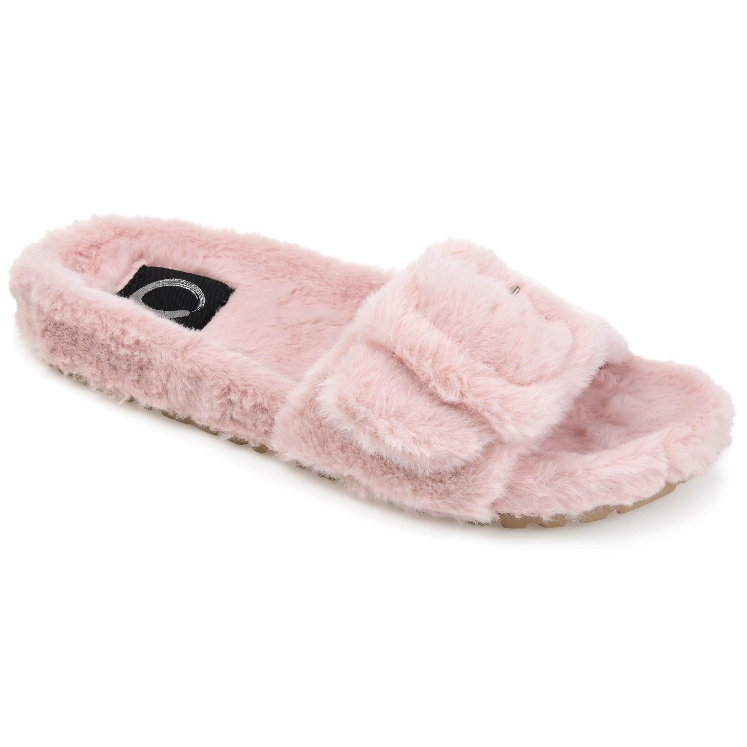 Comfort Travel Instant Step Journee Collection Women's Faux Fur Shadow Slipper
