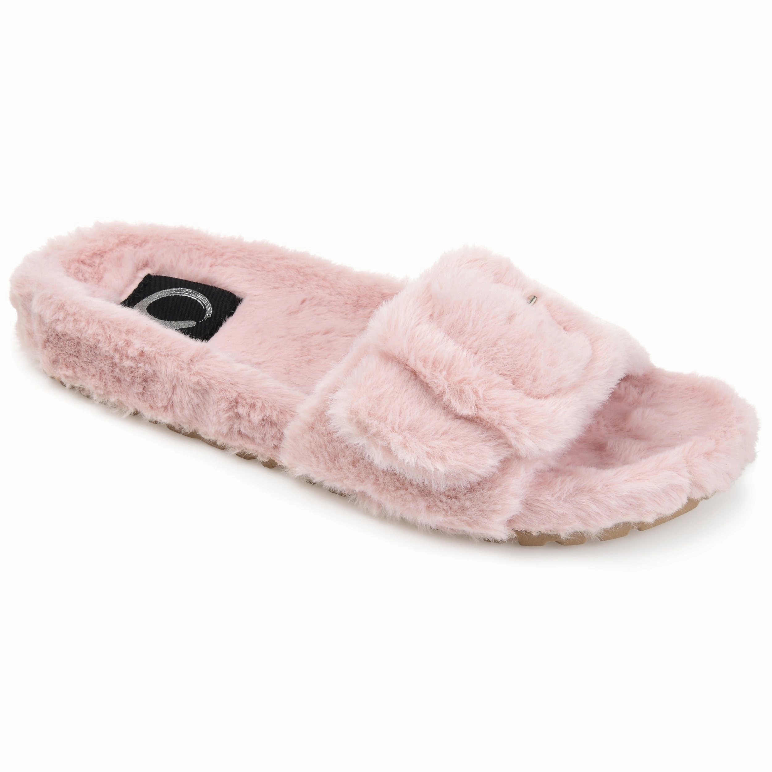 Slip-On Comfort Breathable Material Journee Collection Women's Faux Fur Shadow Slipper
