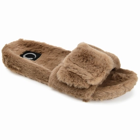 Heat resistant Soft Sole Journee Collection Women's Faux Fur Shadow Slipper