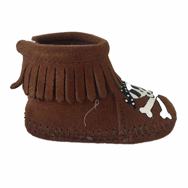 Minnetonka Boys Brown Skulls Booties Soft