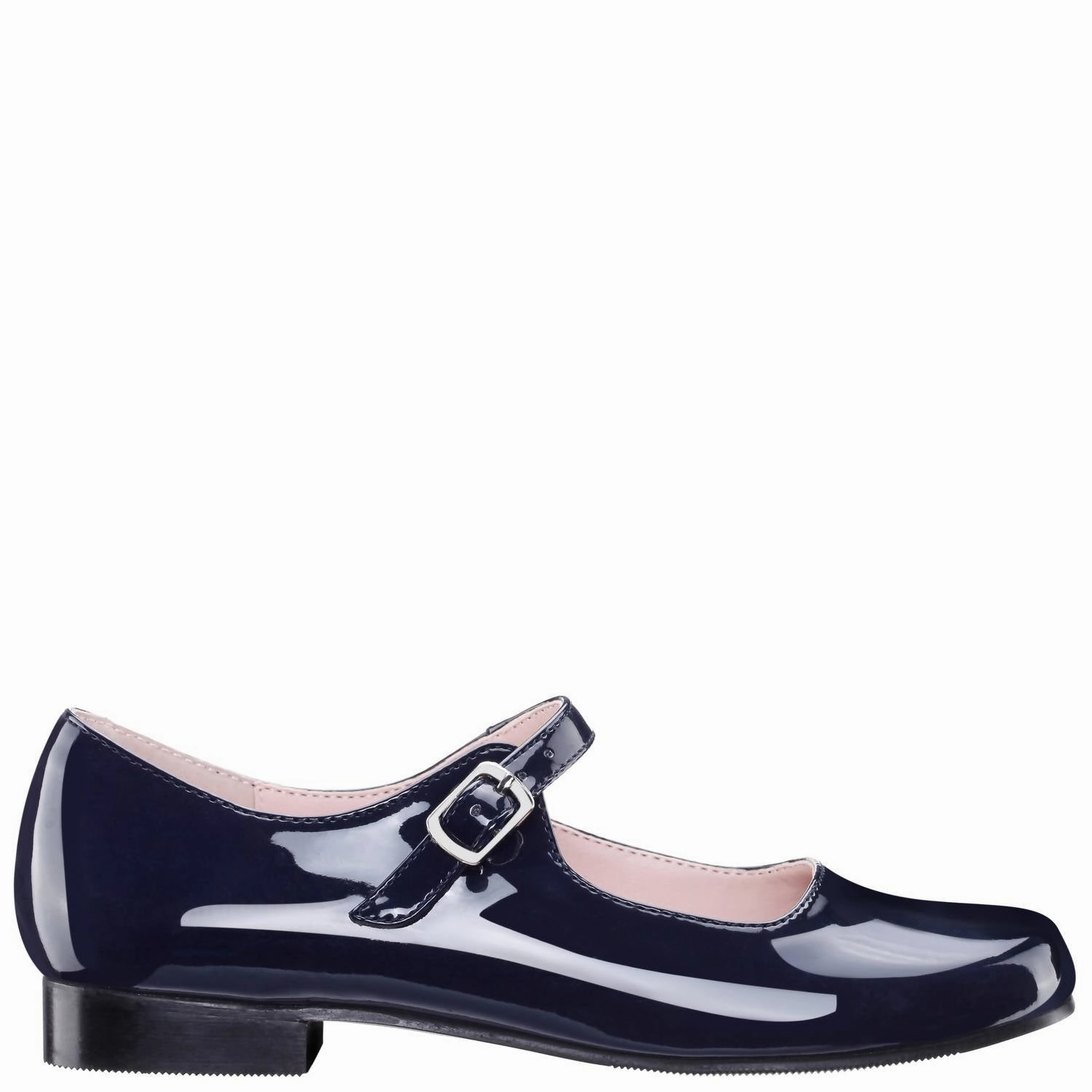 Kid's Bonnett Patent Shoes In Navy Stable Footing