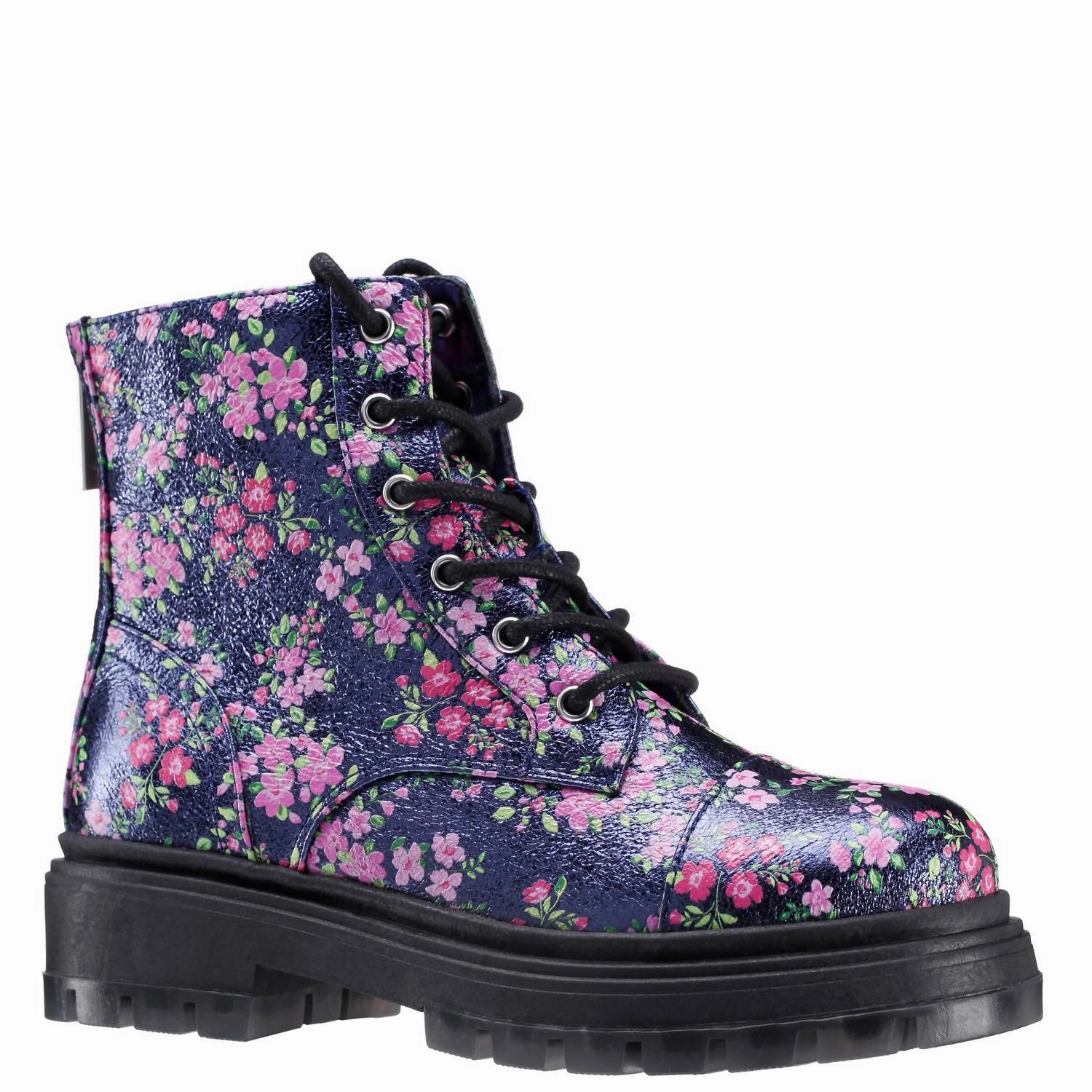 Kid's Diana Boot In Navy Floral Thermal Core Hiking Trails Resort Mode