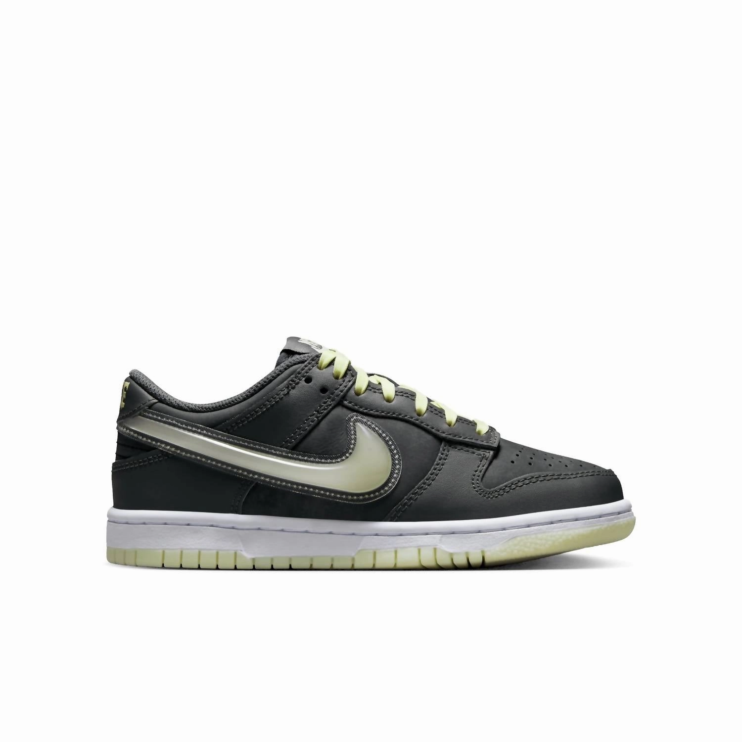 Kid's Dunk Low Sneakers In Iron Grey/cool Grey-Lime Ice-White Torsion Rigidity System Non Restrictive Toe Box