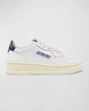 Kid's Medalist Low-Top Bicolor Leather Sneakers, Toddlers/Kids Ankle Support Structure High Energy