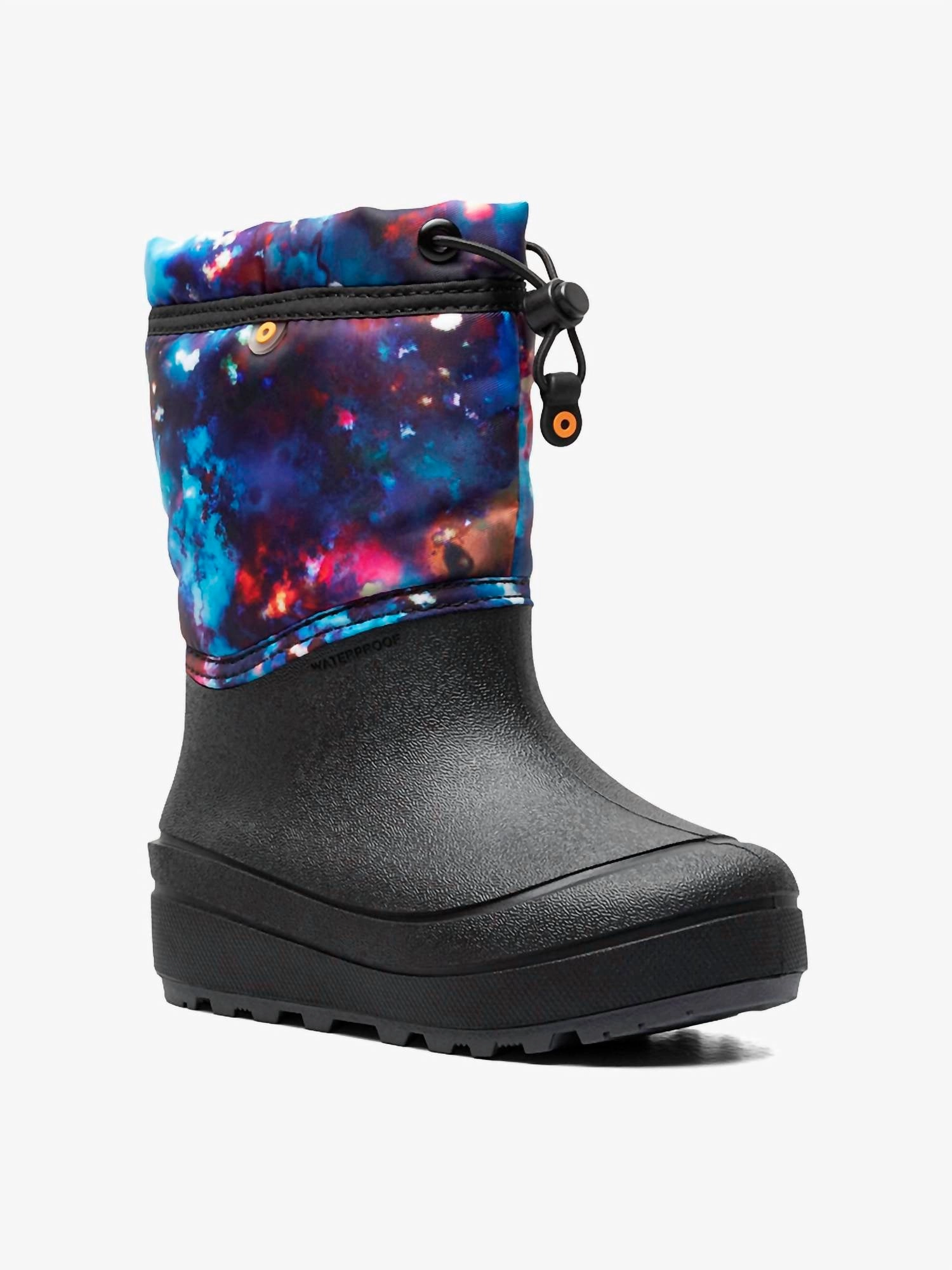 Kid's Snow Shell Space Boots In Aqua Multi Leather Comfort