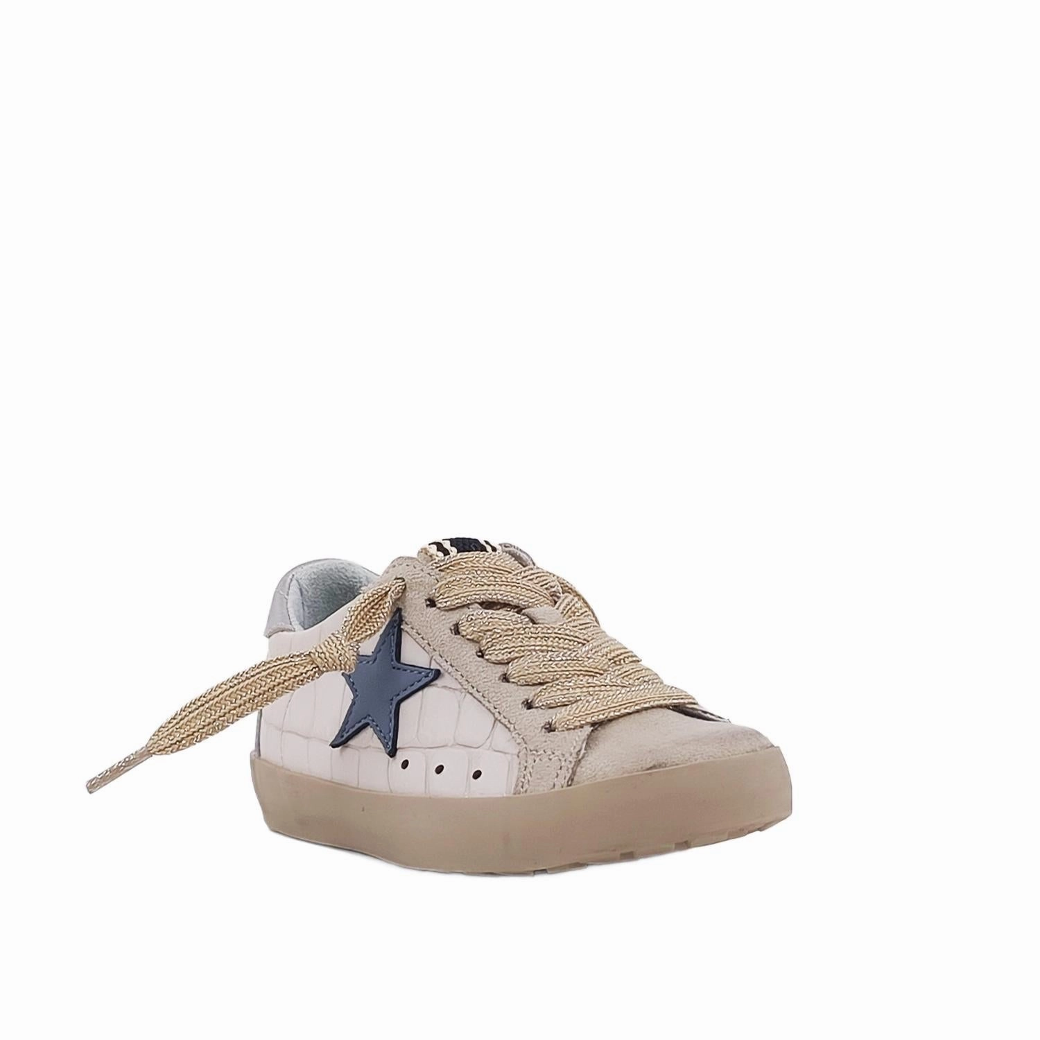 Cushioned look Kid's Toddler Paula Sneaker In Beige Croco