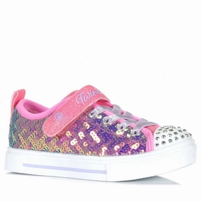 Kid's Twinkle Sparks Sequin Party Sneaker In Pink Multi Comfortable Padding Cushioned Heel Cradle