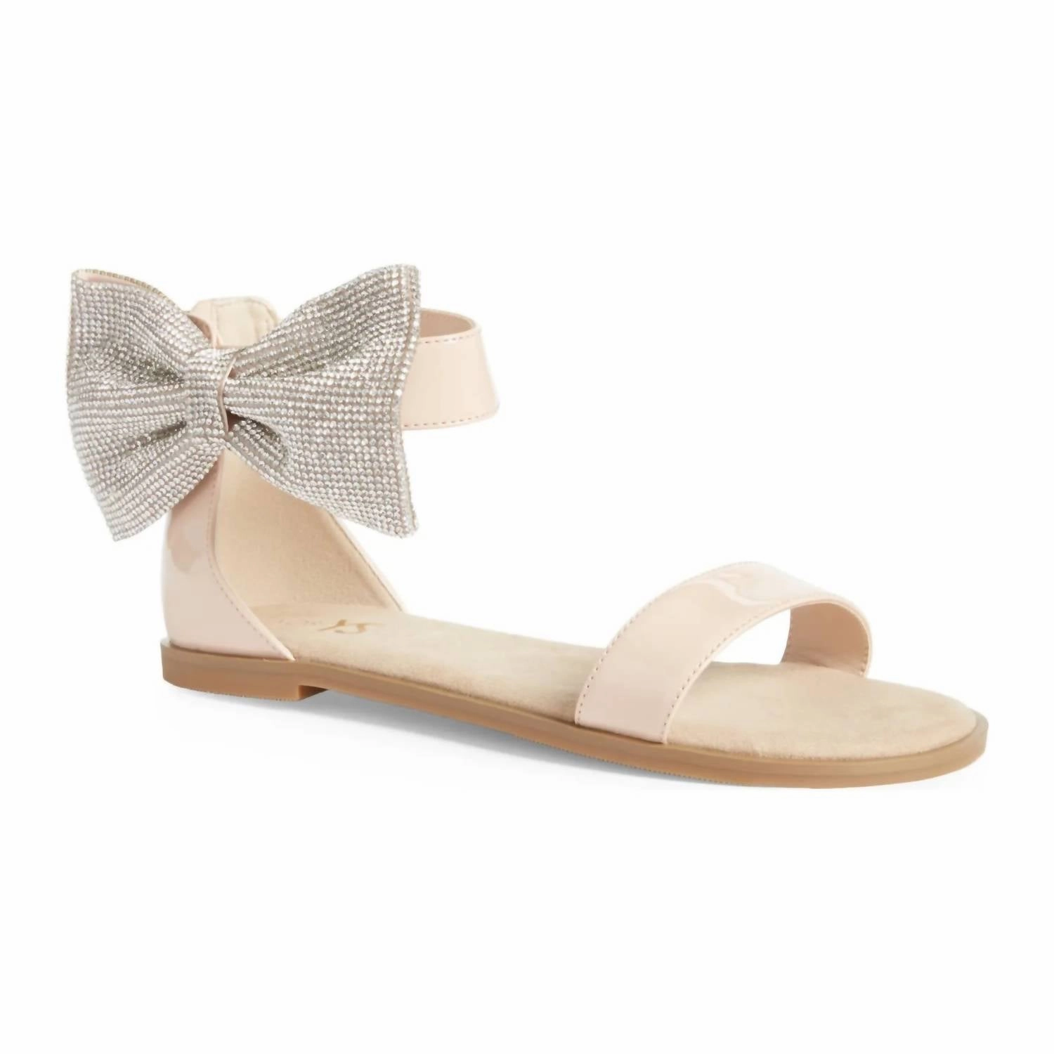 Kids Miss Cambelle Crystal Bow Sandal In Blush Patent Summer Ready