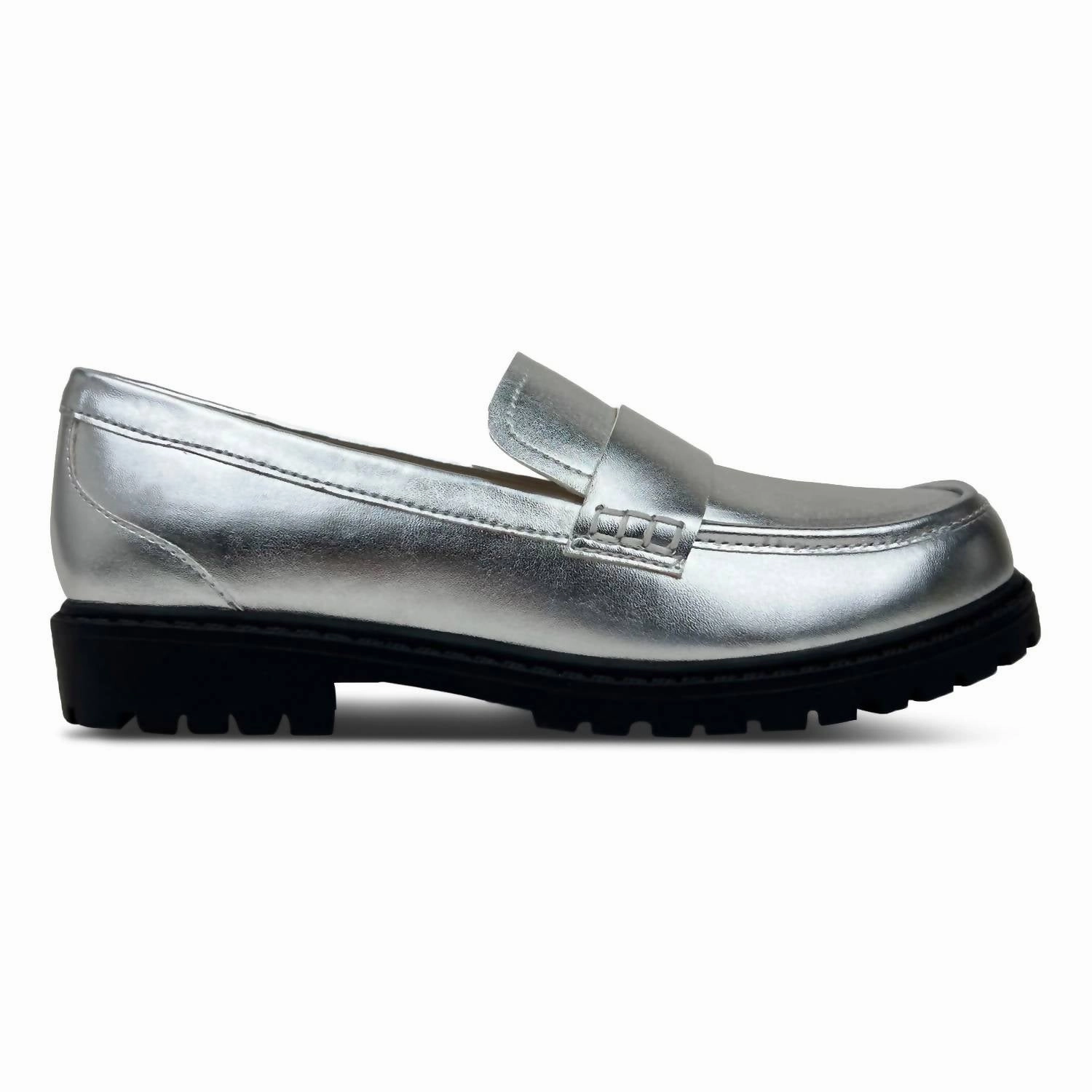 Kids Miss Lydia Loafer In Silver Outdoor Adventure Fast Dry