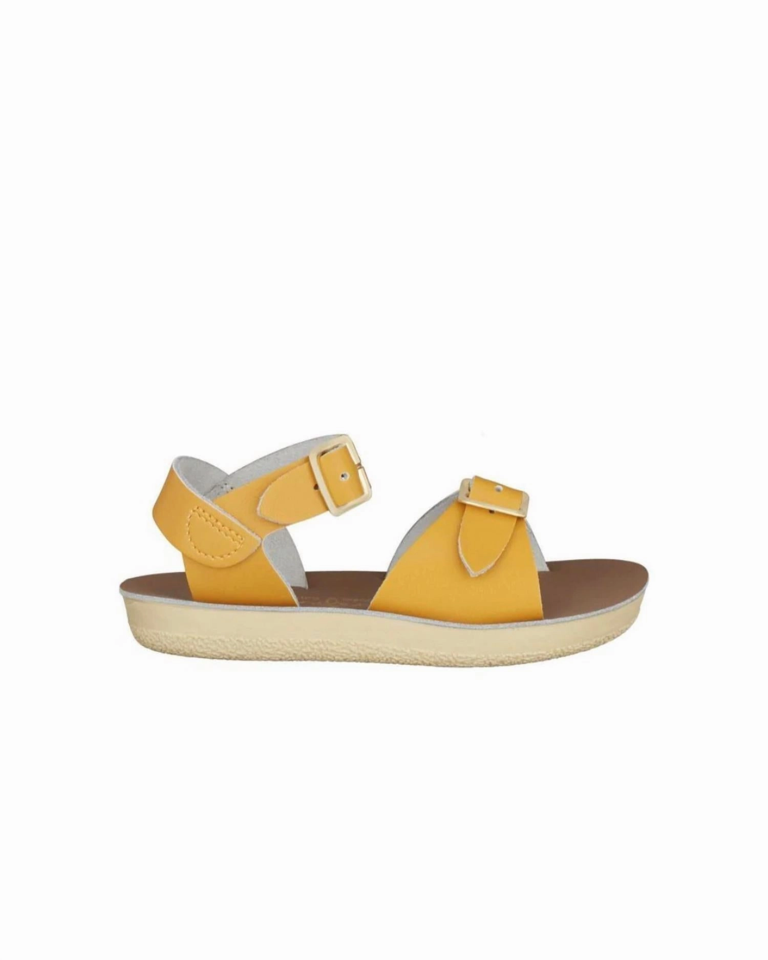 Kids Surfer Sandal In Mustard Rubber Outsole Resort Look