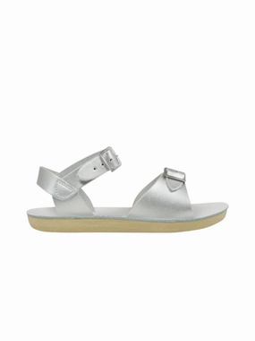 Stylish Flats Open Toe Design Kids Surfer Sandal In Silver