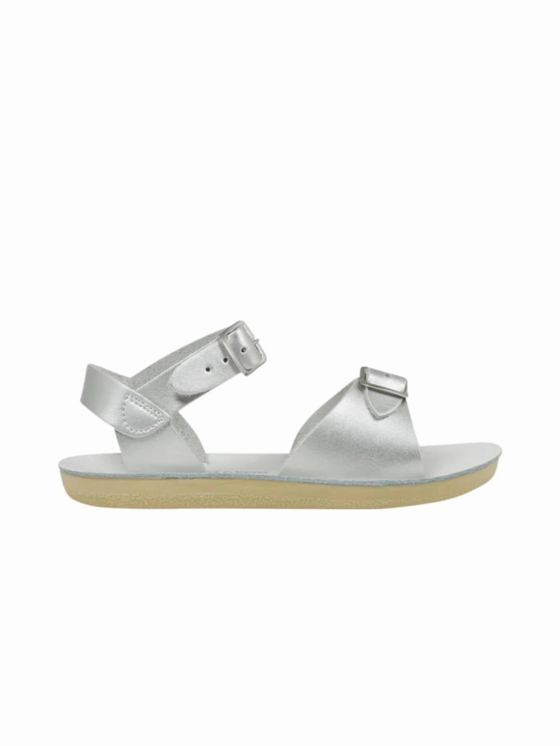 Stylish Flats Open Toe Design Kids Surfer Sandal In Silver