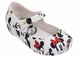 Kids Ultragirl   Mickey Sandals In White Closed Toe Design