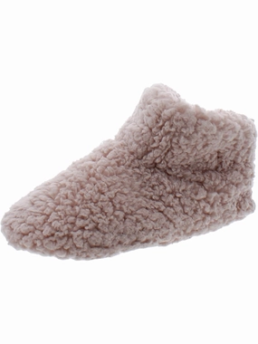 Womens Faux Fur Pull On Bootie Slippers Slip On Style