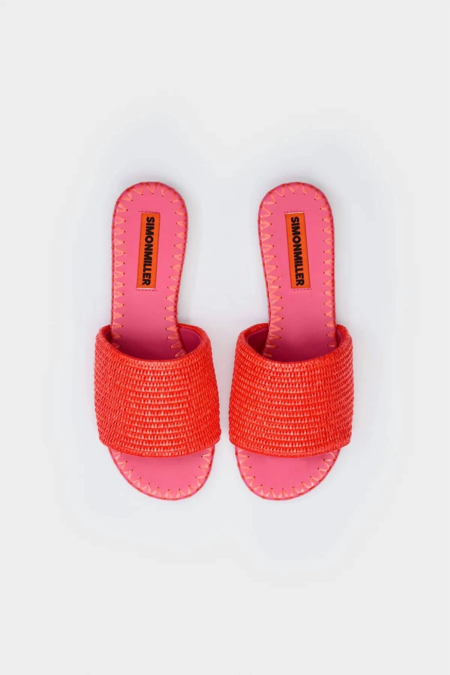 Everyday Slide Mule Style Raffia Salerno Slide In Red/pink