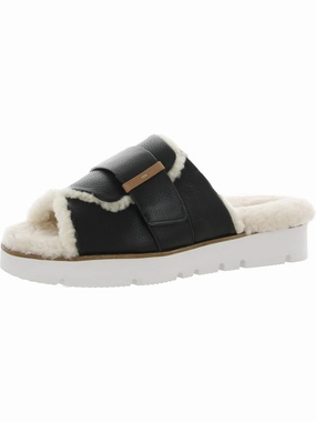 Flex grooves carbon fiber plate Lavern Womens Shearling Leather Slide Slippers