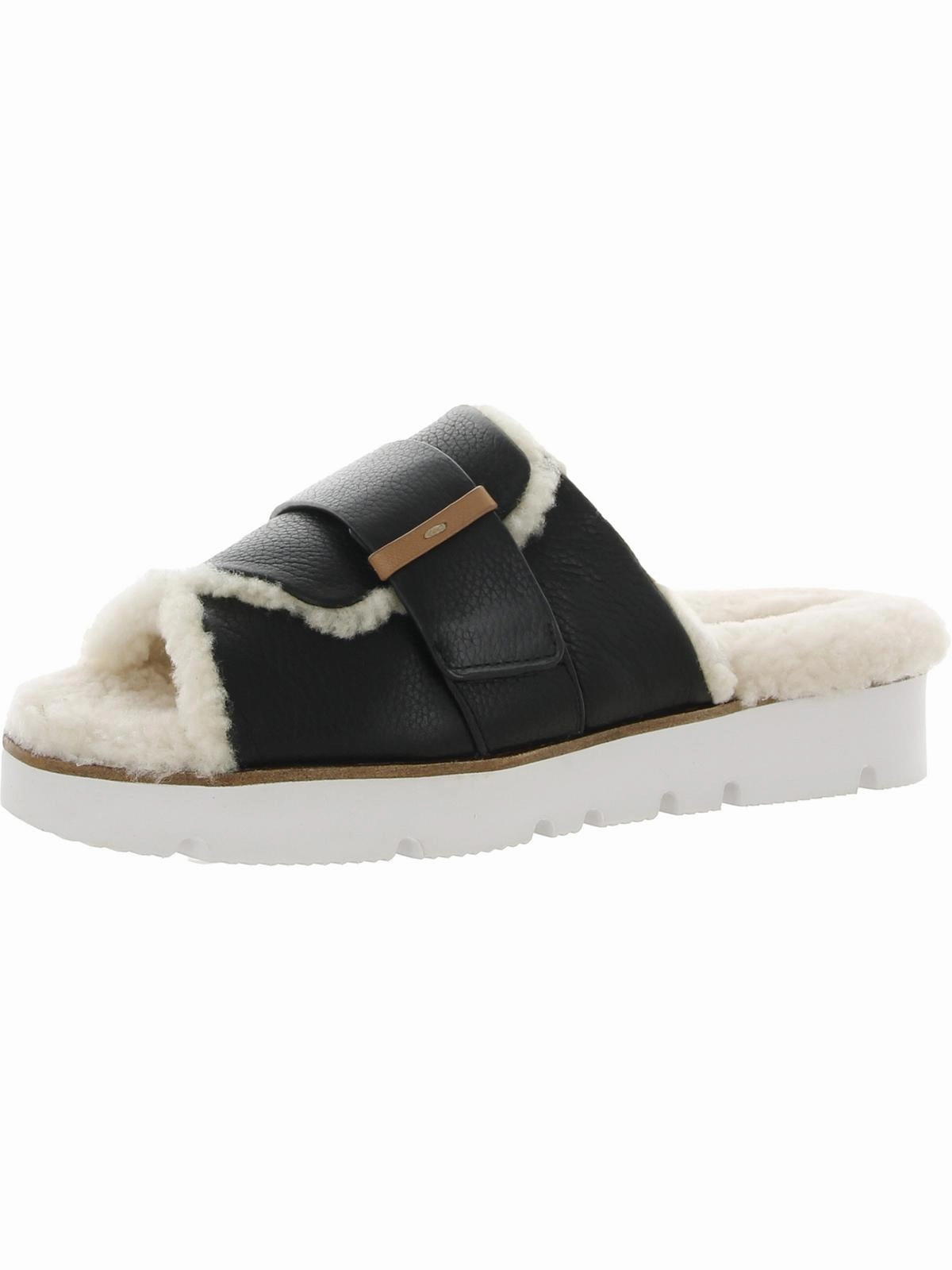 Summer Footwear Style Lavern Womens Shearling Leather Slide Slippers
