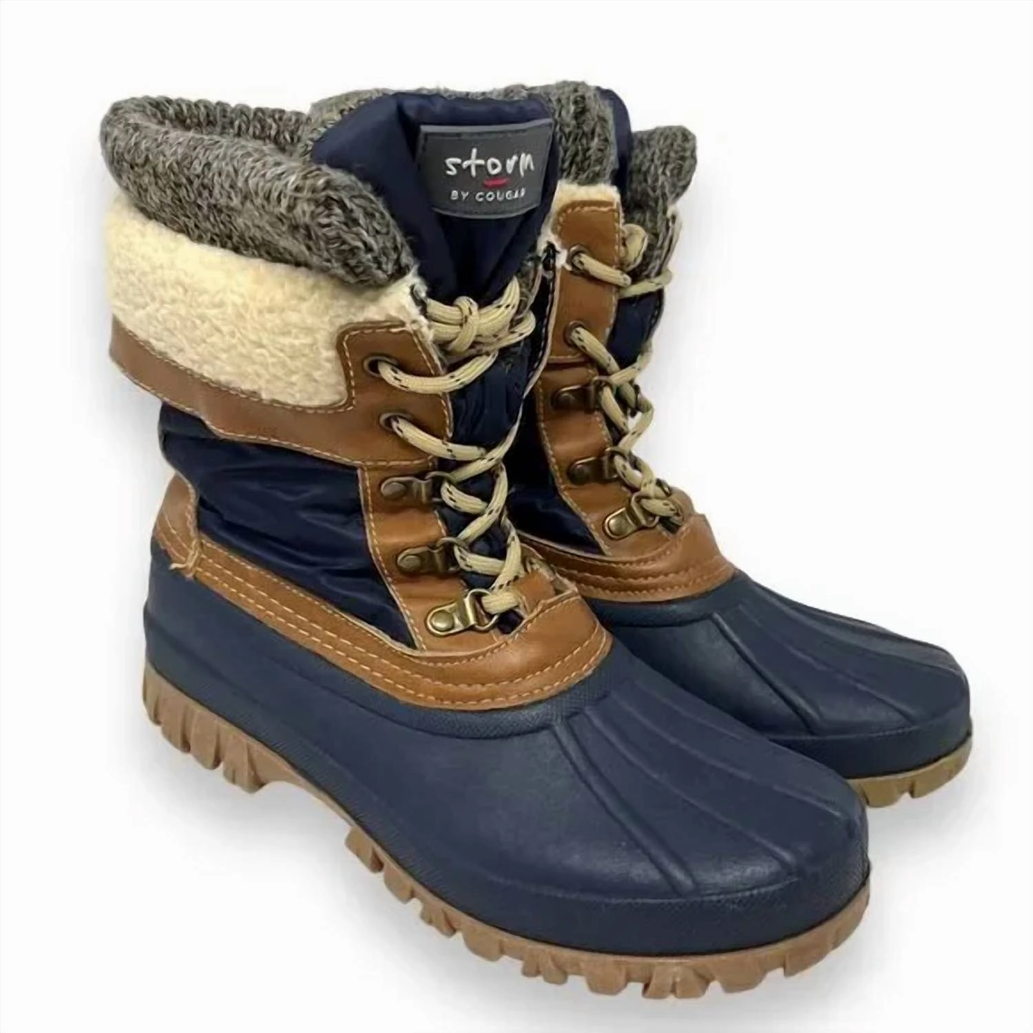 Women's Creek Boot In Navy/ Tan Color Pop Breathable fabric