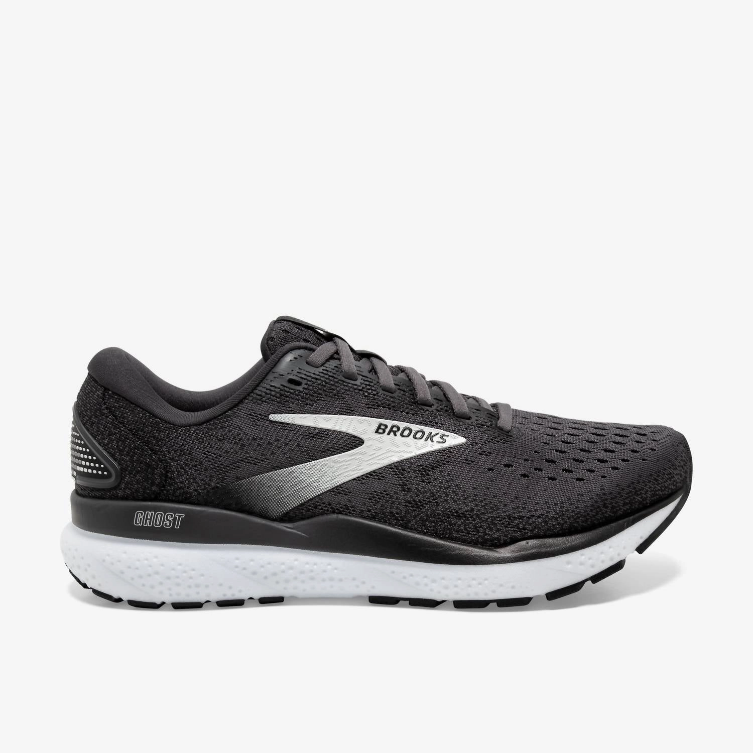Men's Ghost 16 Running Shoes In Black/grey/white narrow - fit running option Versatile Comfort