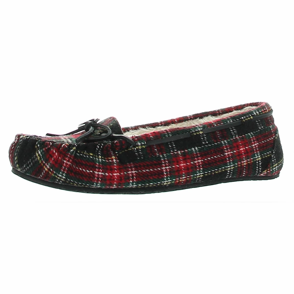 Cushioned Midsole Lodge Trapper Womens Plaid Comfy Moccasin Slippers