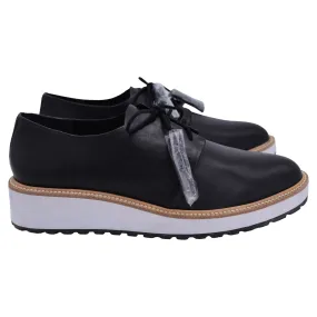 Loeffler Randall Callie Demi-Wedge Oxfords in Black Leather Workwear Oxfords