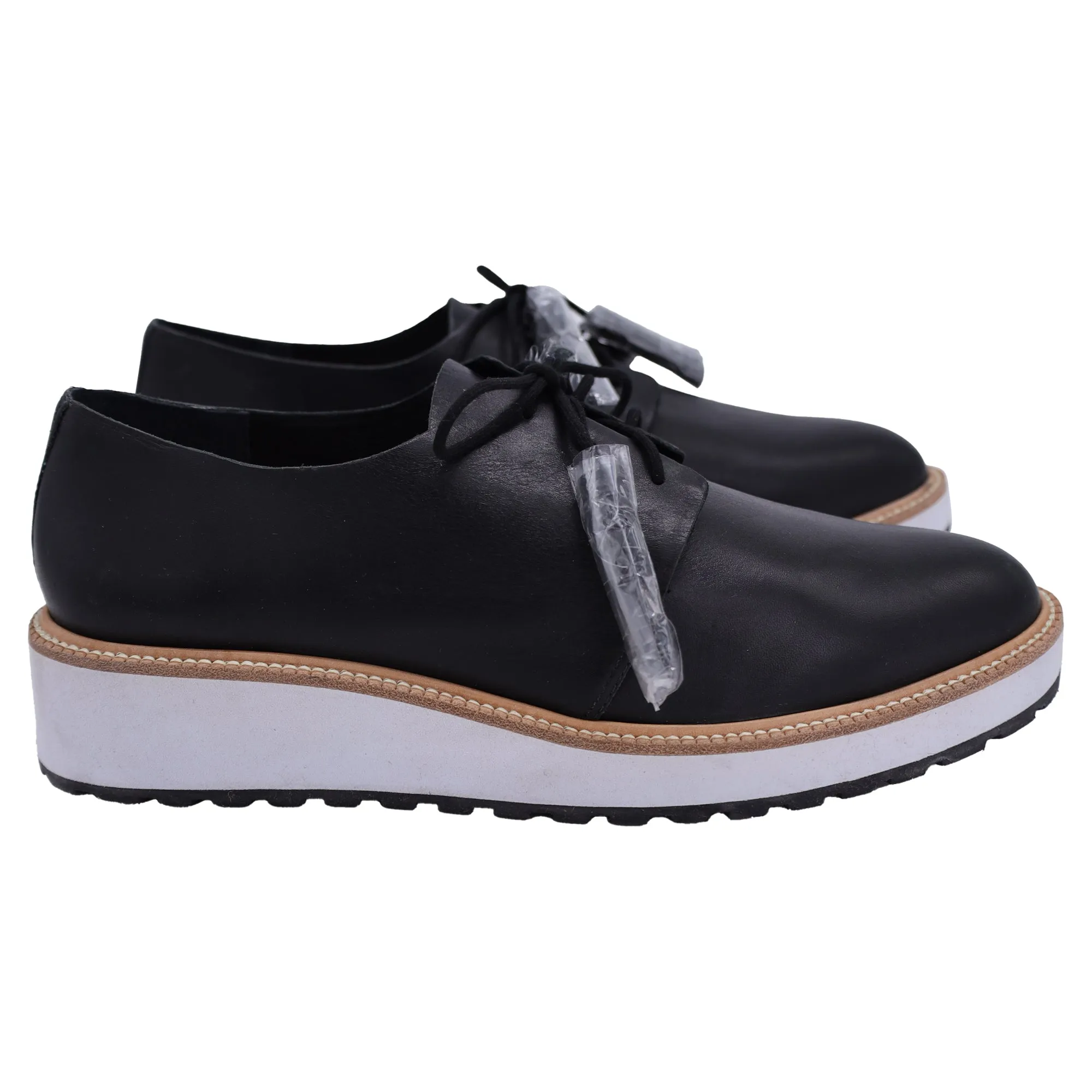 Loeffler Randall Callie Demi-Wedge Oxfords in Black Leather Workwear Oxfords
