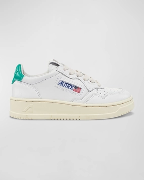 Kid's Medalist Low-Top Bicolor Leather Sneakers, Toddlers/Kids Designer Sneakers