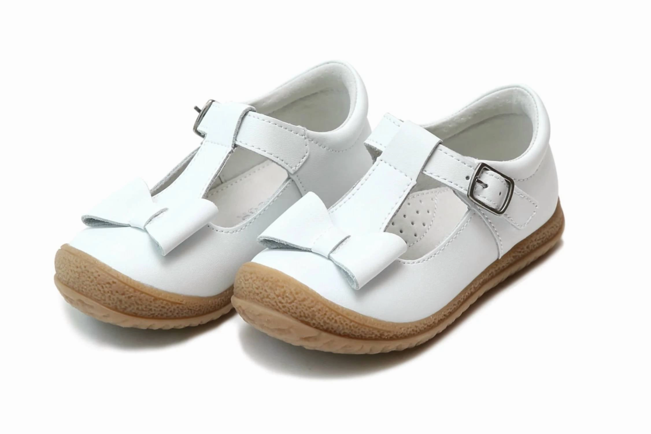 Prestige Mode Girl's Emma Bow T-Strap Shoes In White