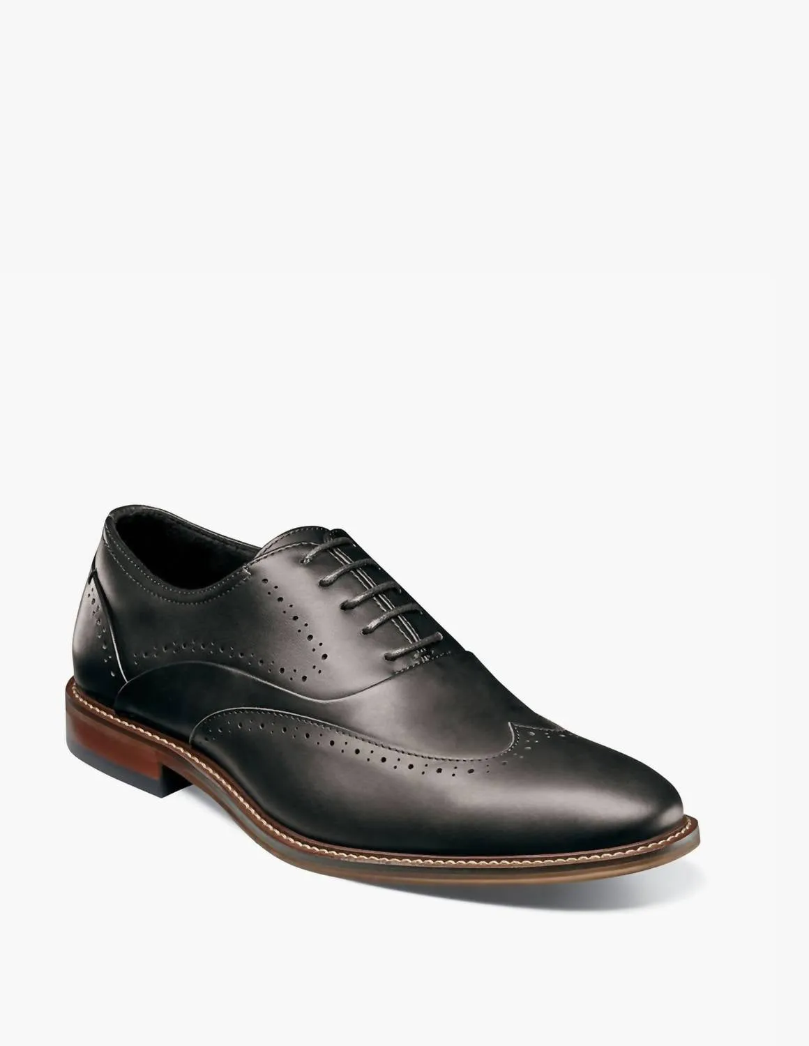 Macarthur Wingtip Oxford Shoe In Black Luxe Detail Boardroom Wear