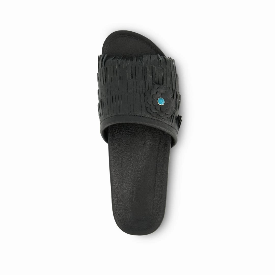 Leather Manitobah - Women's Wasaga Fringed Slides (4061206)