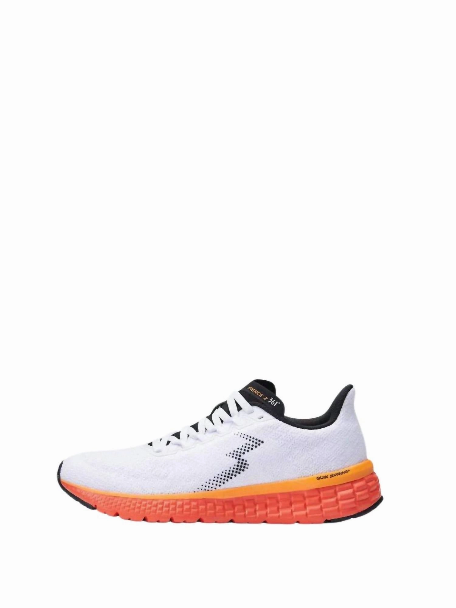 Men's Fierce 2 Trainer Shoes - Medium Width In White,magma Orange shock - absorbing