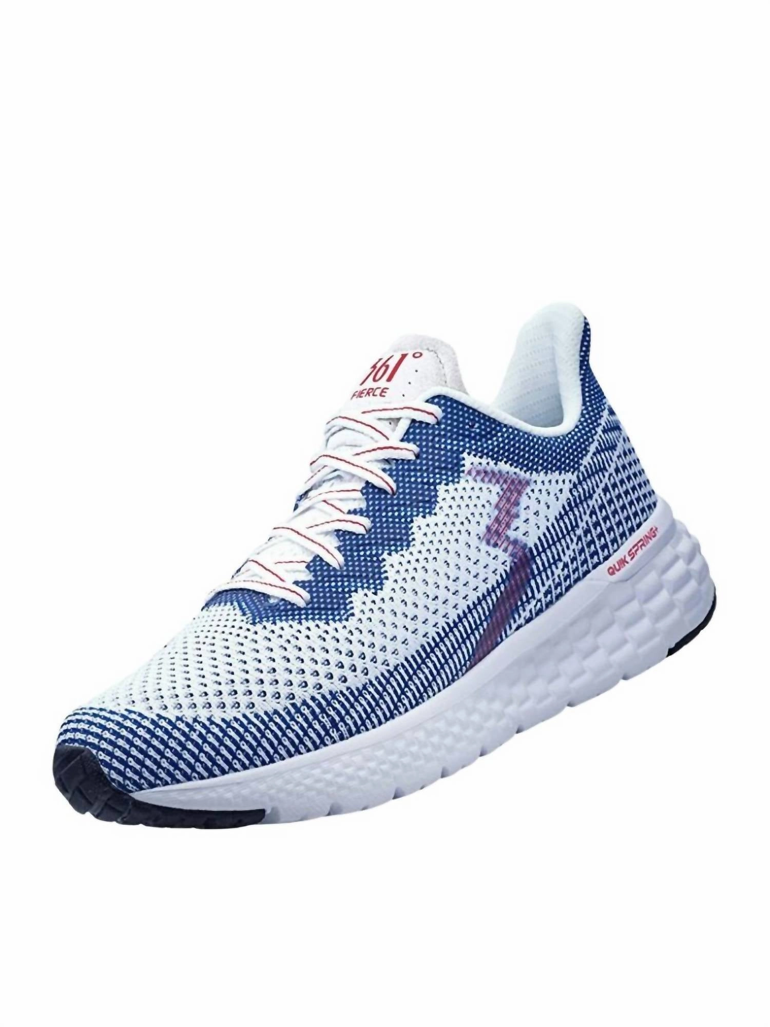 Men's Fierce Running Shoes - Medium Width In White/nautical Blue running in duathlons shoes