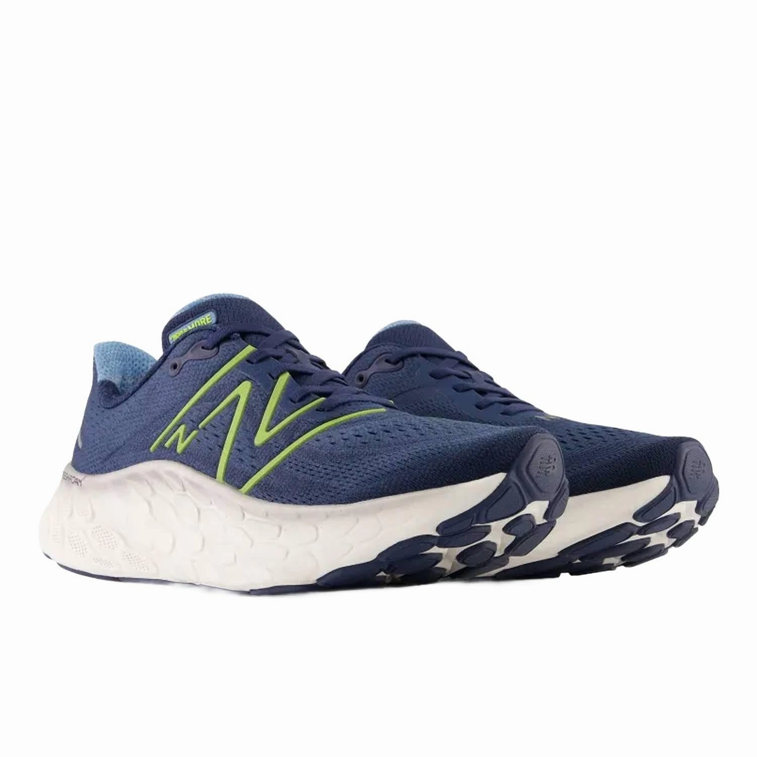Men's Fresh Foam X More V4 D Width In Nb Navy With Cosmic Pineapple And Heritage Blue Soft Sole
