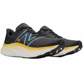 Men??S Fresh Foam X More V4 Sneakers In Blue Yellow theme - run running shoes
