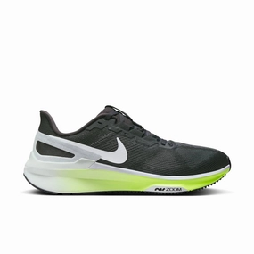 Men's Structure 25 Road Running Shoes In Anthracite & Volt Mobility Boost Comfort Ventilation