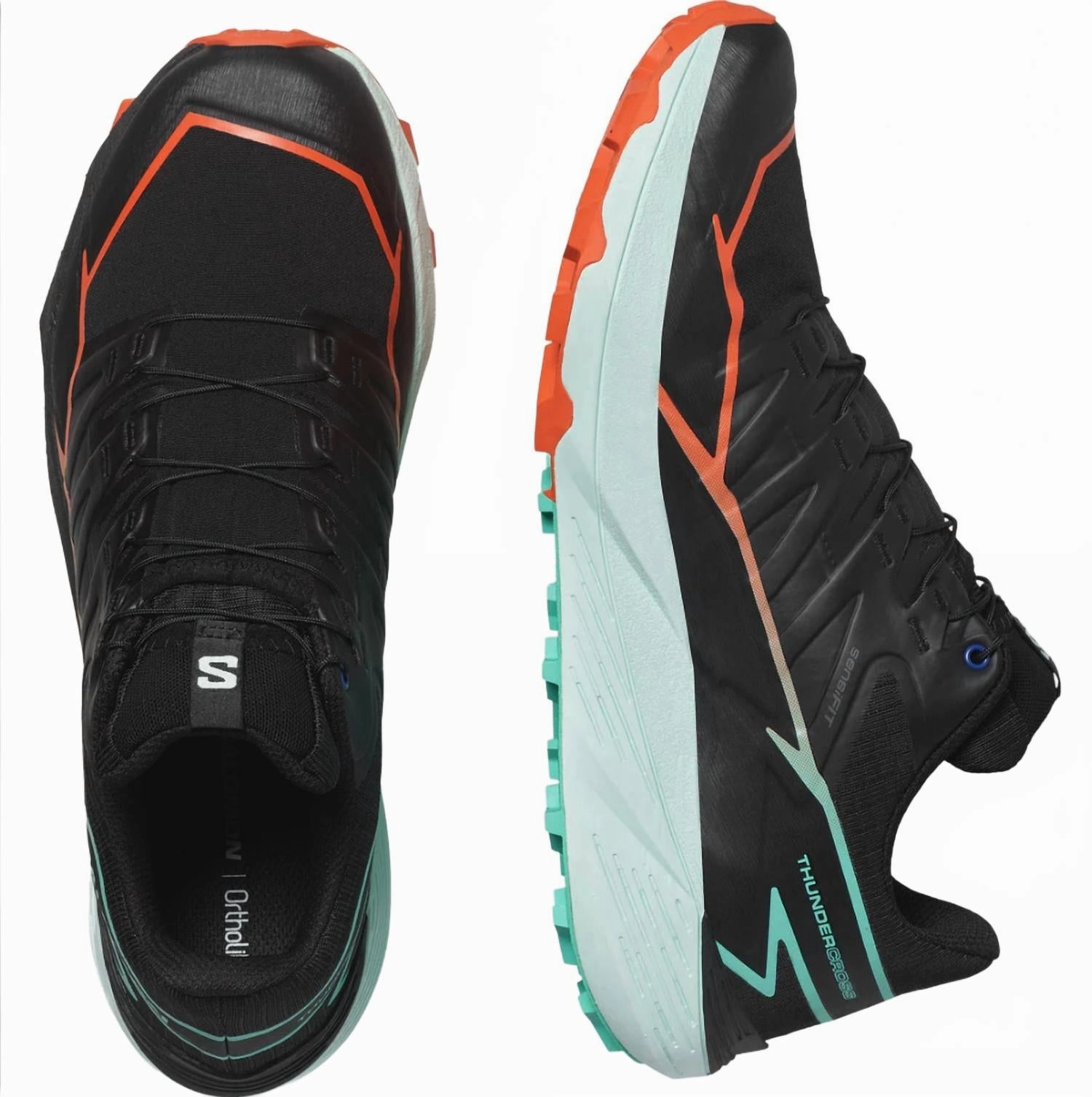 Men's Thundercross Trail Running Shoes In Black/cherry Tomato/electric Green professional runner's shoe option customizable - design shoes