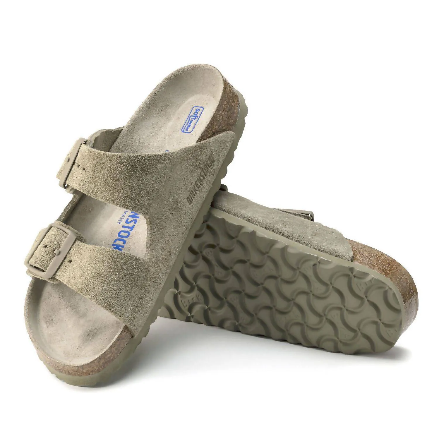 Beach Footwear Closed Design Men's Arizona Soft Foot Bed Sandal In Faded Khaki