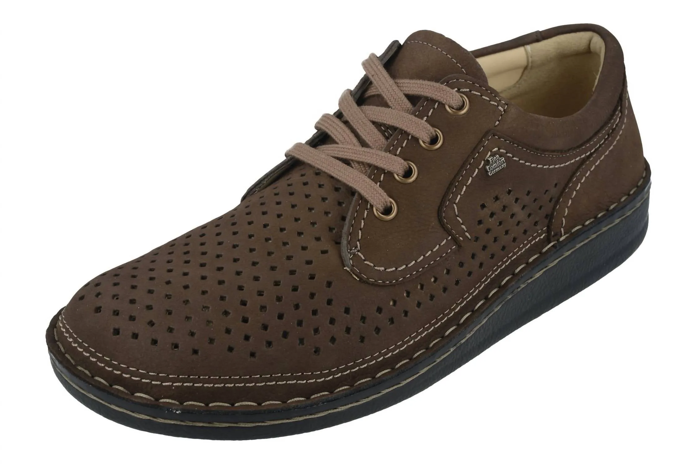Smooth Form Dress Code Fit Men's Baden Lace-Up Shoes In Kaffee Nubukvienna