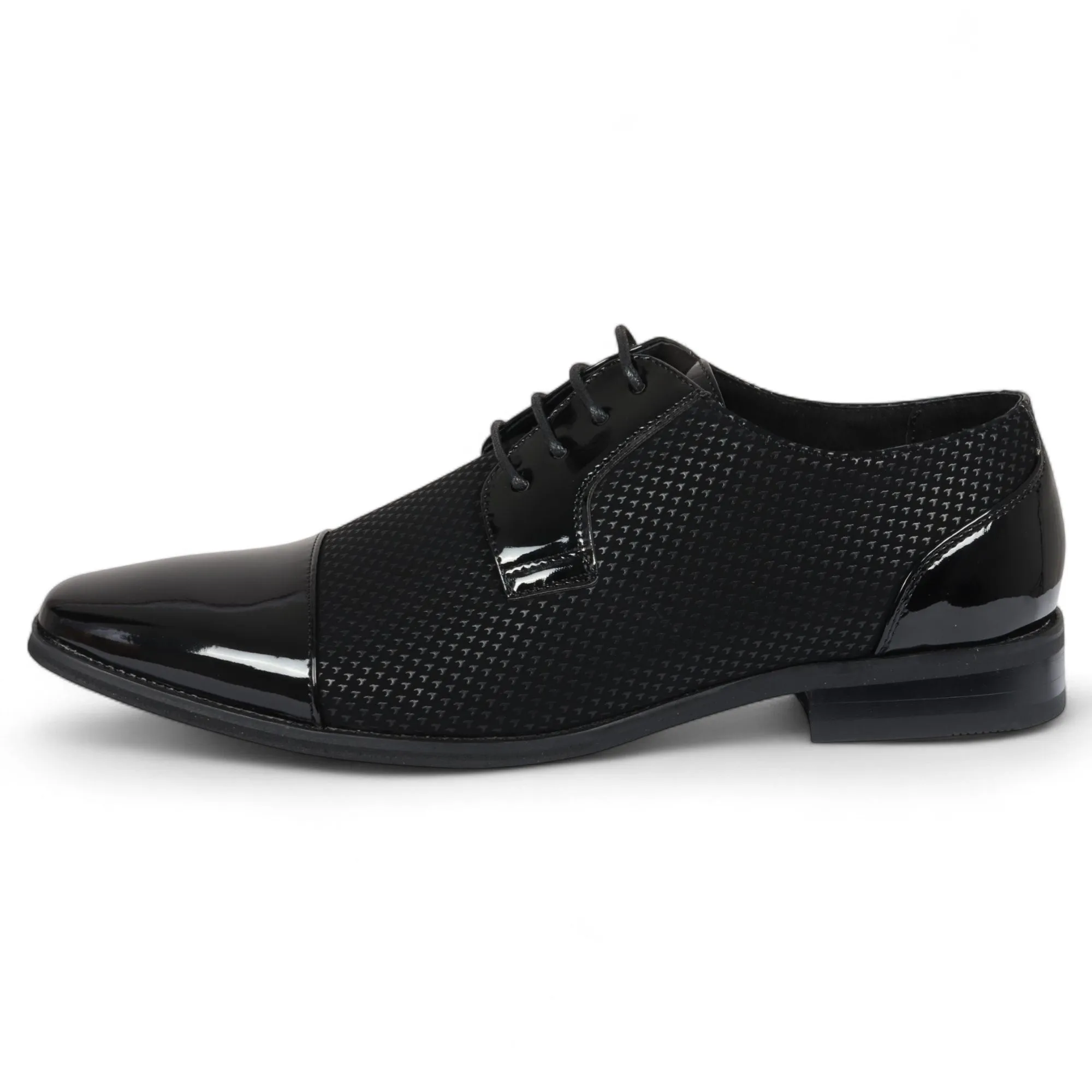 Comfort Fit Client Meeting Balanced Look Men's Black Leather Oxford Formal Derby Shoes