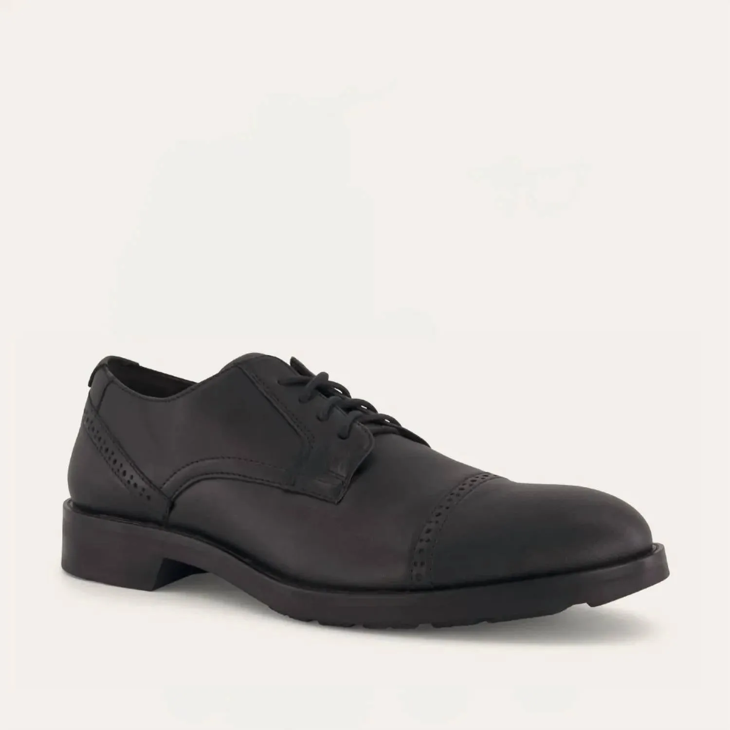 Clean Fit Men's Bondos Oxford Shoes - Medium In Jet Black Leather