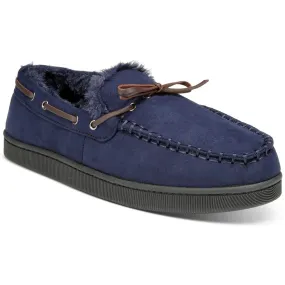 Mens Bow Manmade Moccasin Slippers Sunday Vibe