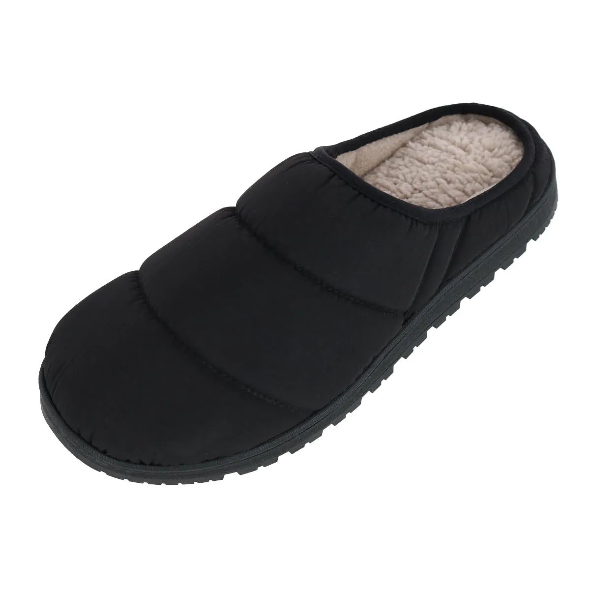 Men's Crinkled Tech Puffer Hoodback Slipper Secure Wrap