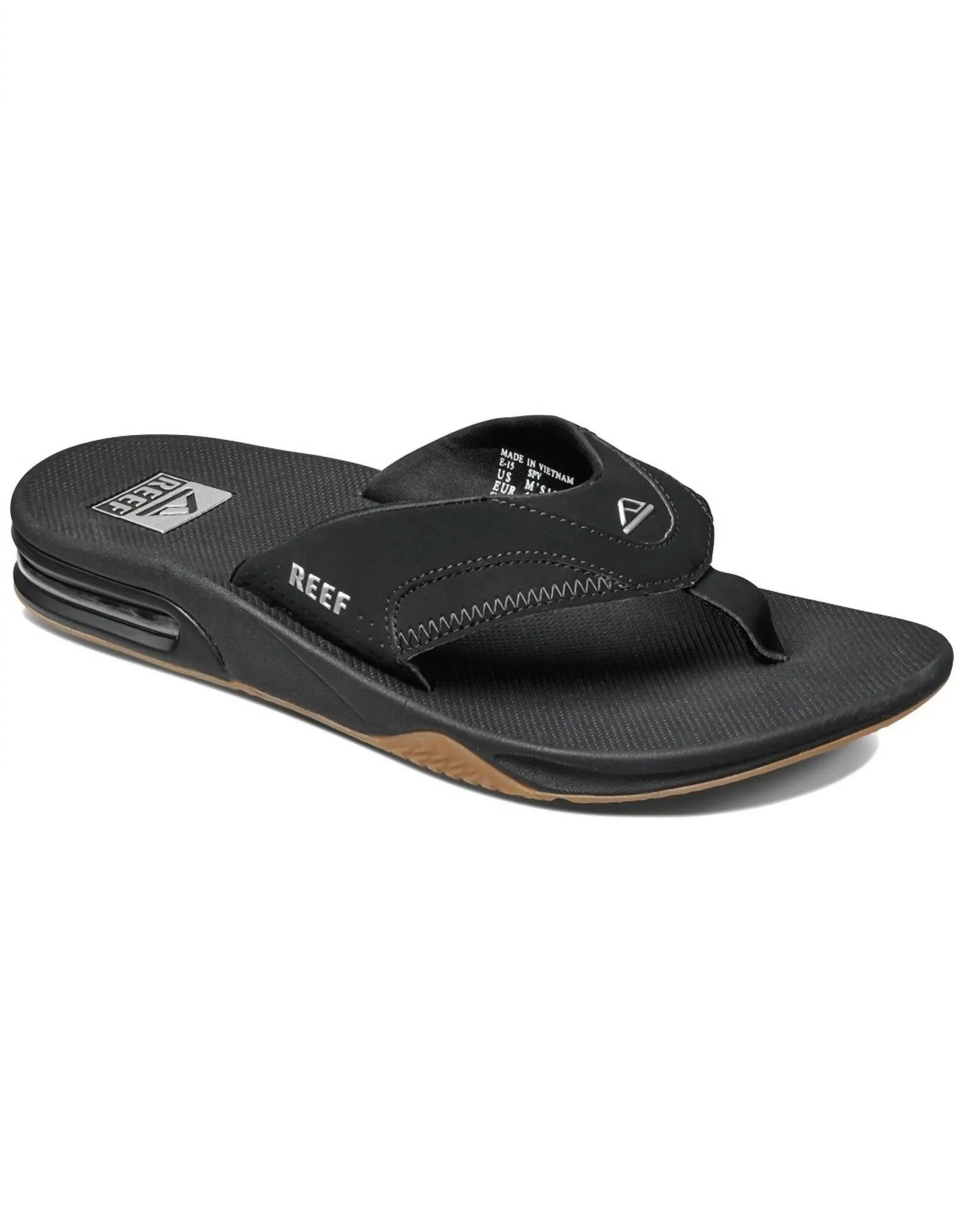 Men's Fanning Flip-Flops With Built-In Bottle Opener In Black/silver Classic Line Flex form