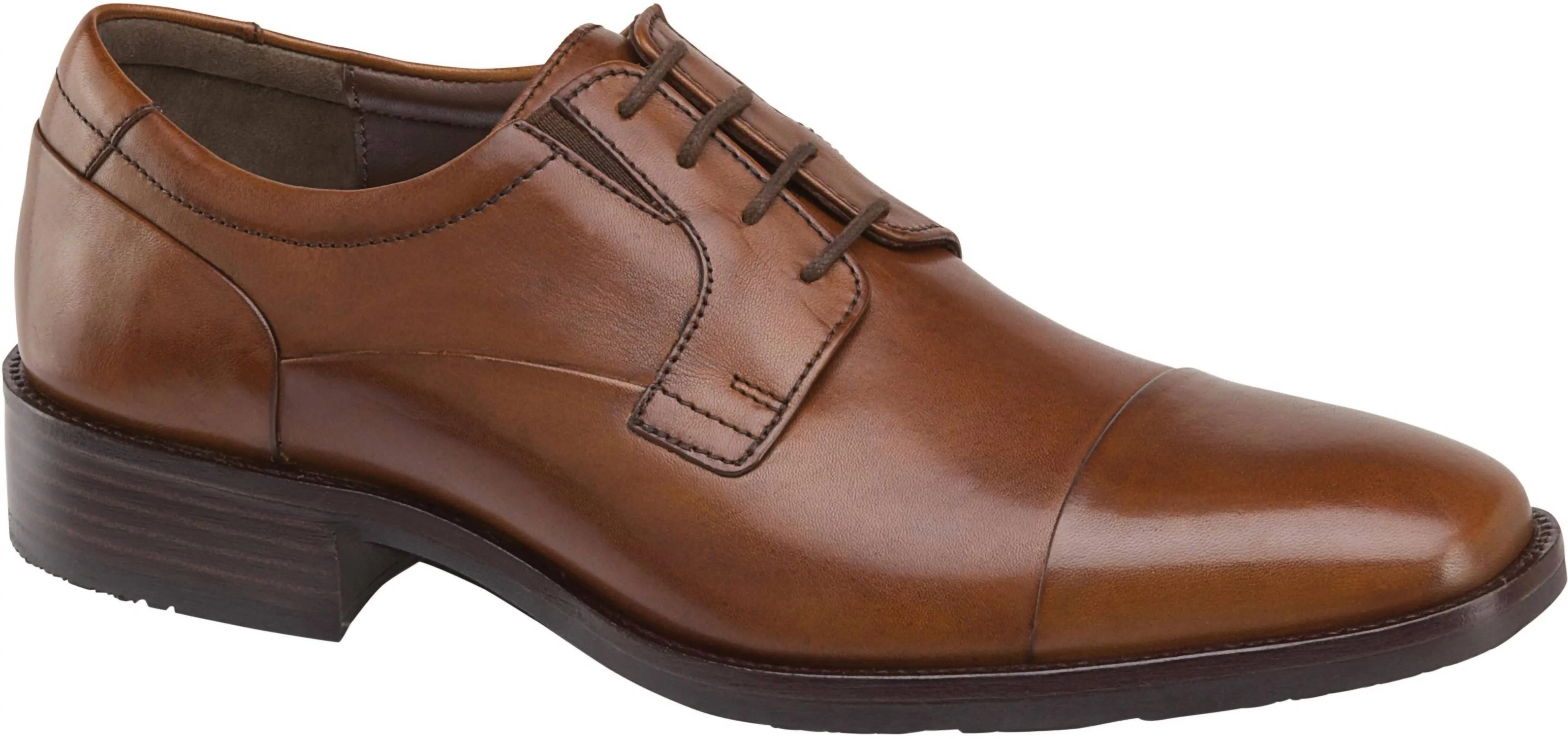 Reliable Fit Men's Lancaster Cap Toe Shoe In Tan Leather