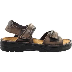 Men's Lappland Sandal In Vintage Grey Leather Insole Cushion Beaded
