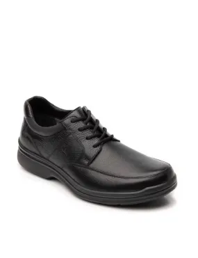 Men's Leather Oxford Shoe In Black Sharp Fit
